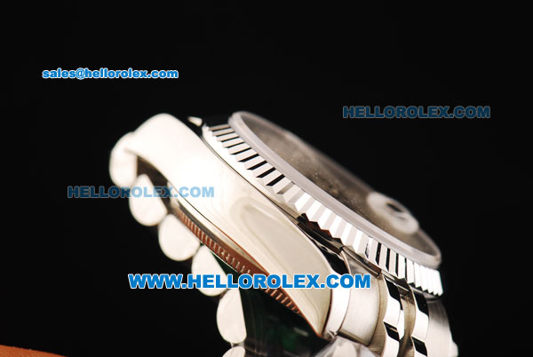 Rolex Datejust Automatic Movement Full Steel with White Dial and Green Roman Numerals-Lady Model - Click Image to Close